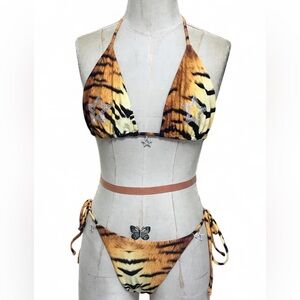 Tiger Print Bikini with Star Accents